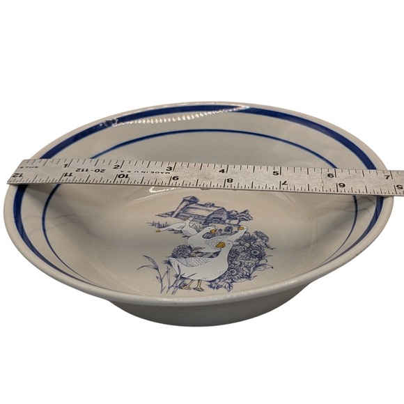 Vintage Century Stoneware Bowl Cereal‎ Soup Goose Barn Blue 1980s Seven In SEE - Picture 10 of 11